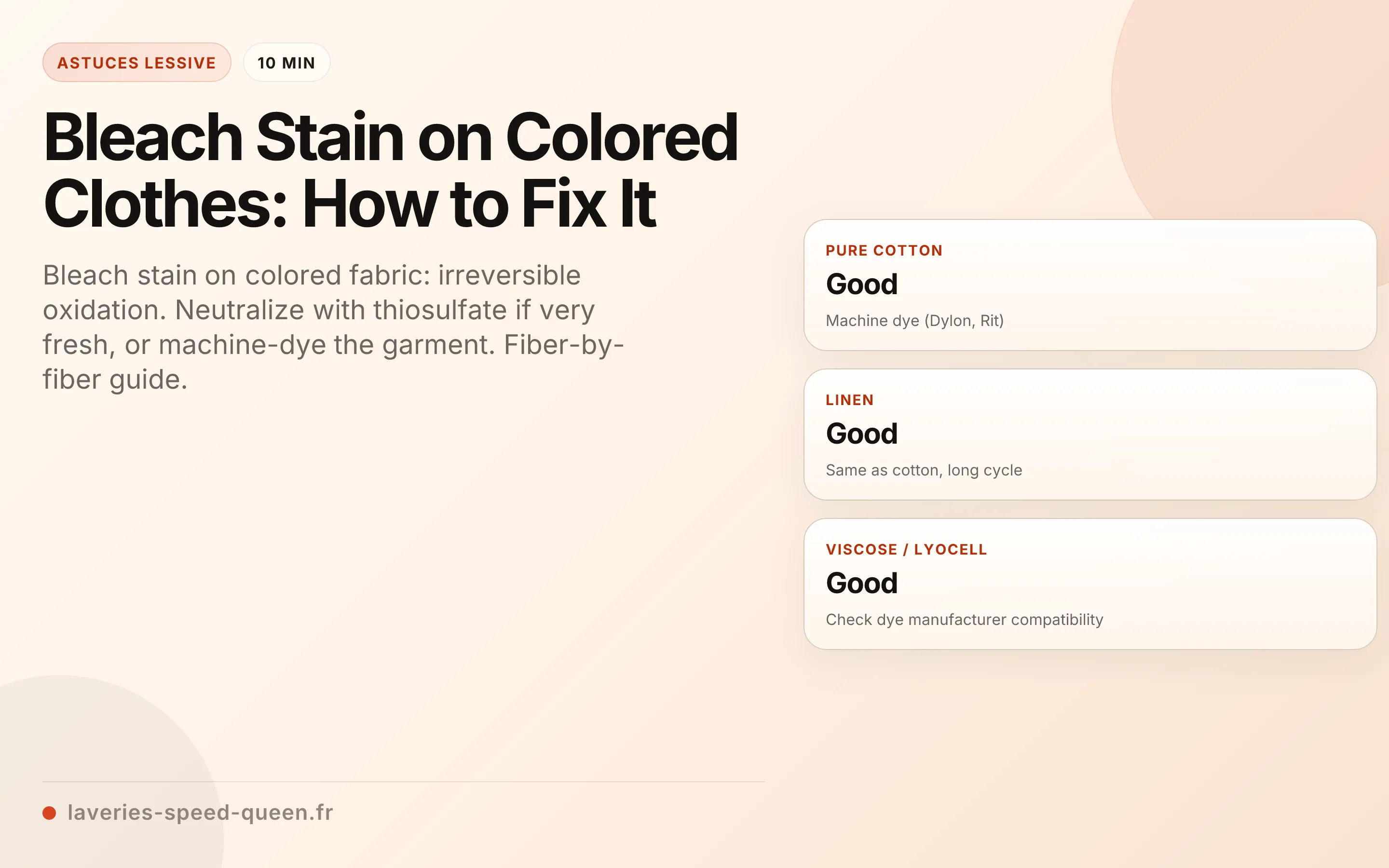 Bleach Stain on Colored Clothes: How to Fix It