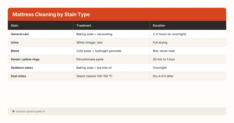Mattress Cleaning by Stain Type