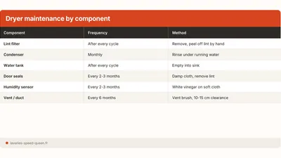 Dryer Maintenance: Filter, Condenser, Water Tank, Seals