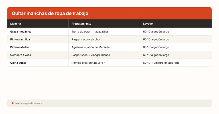 Quitar manchas de ropa de trabajo
