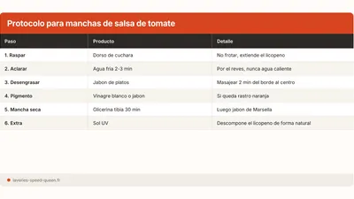 Quitar una mancha de salsa de tomate o ketchup