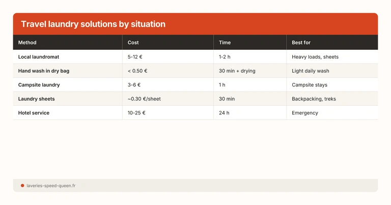 Travel laundry solutions by situation