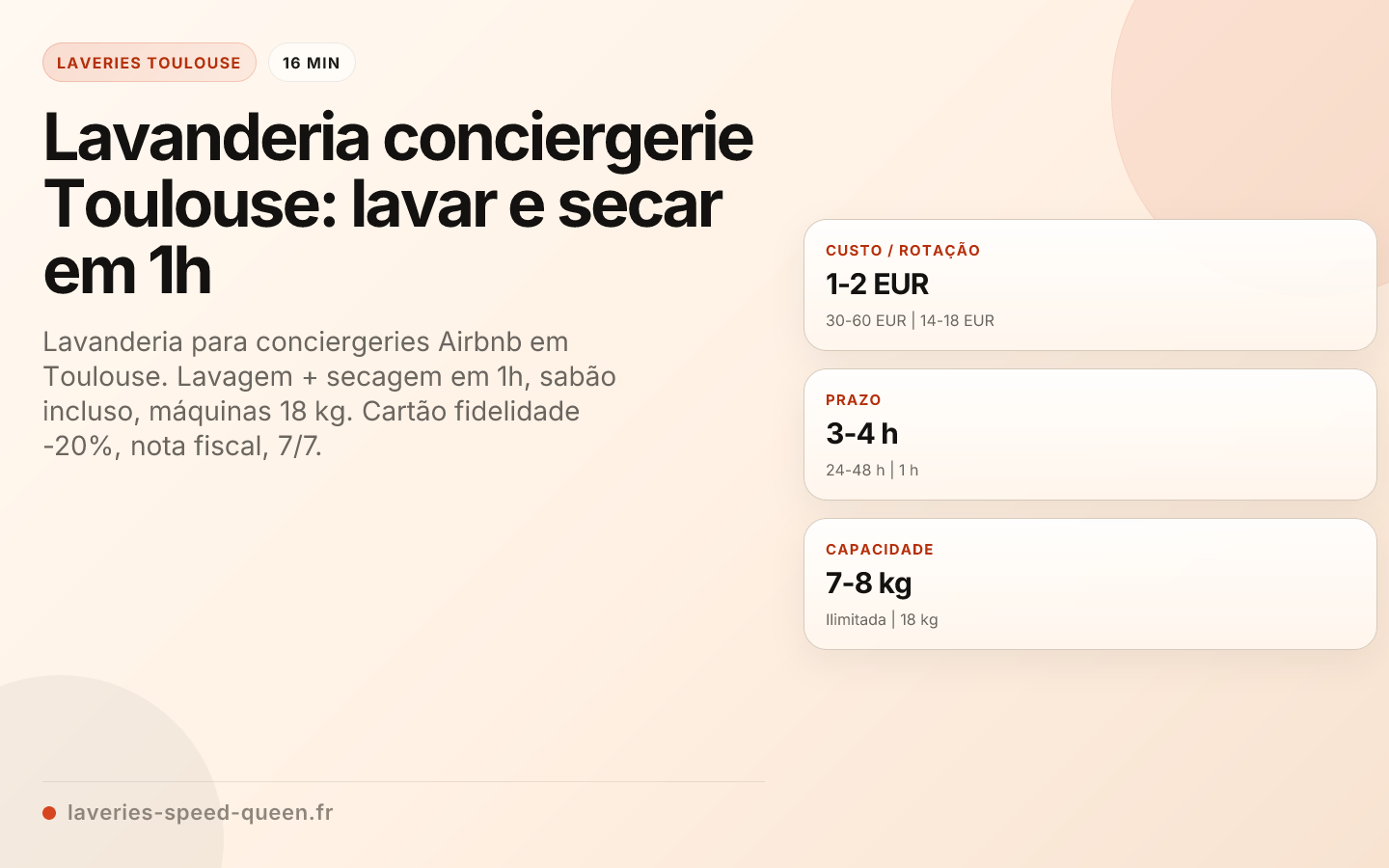 Lavanderia conciergerie Toulouse: lavar e secar em 1h