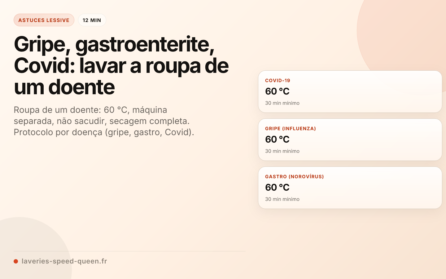 Gripe, gastroenterite, Covid: lavar a roupa de um doente