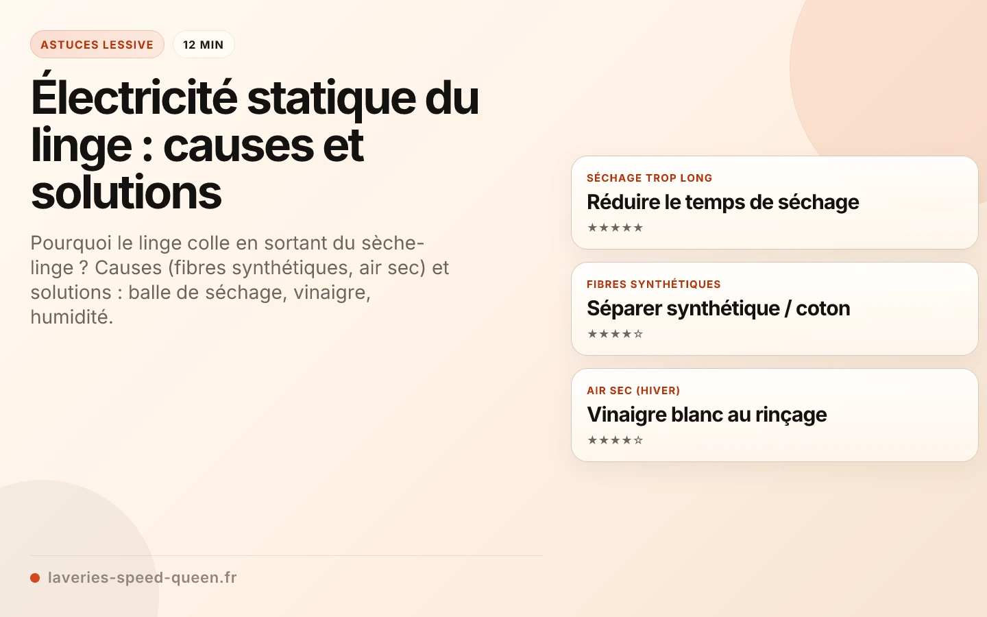 Électricité statique du linge : causes et solutions