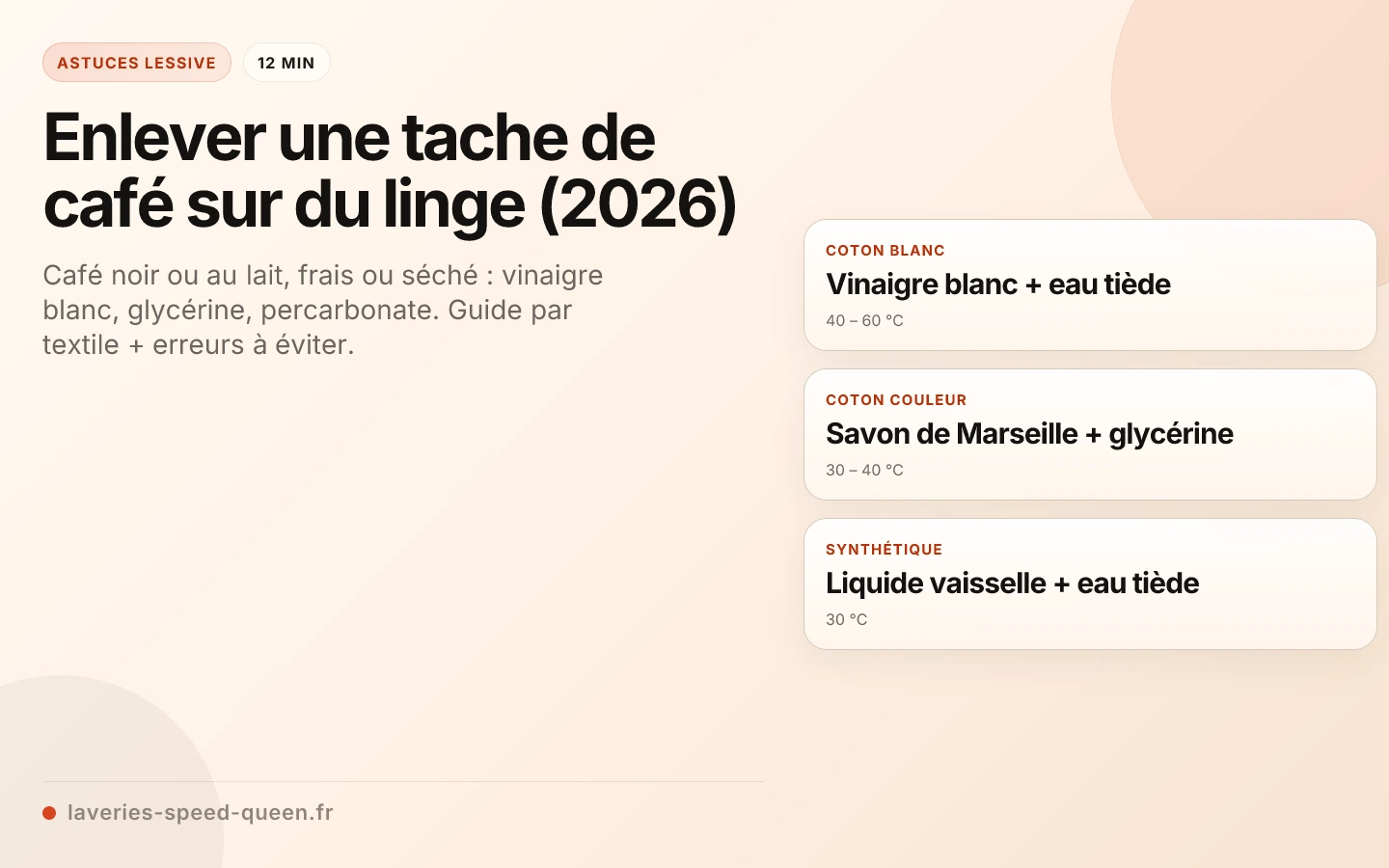 Enlever une tache de café sur du linge (2026)