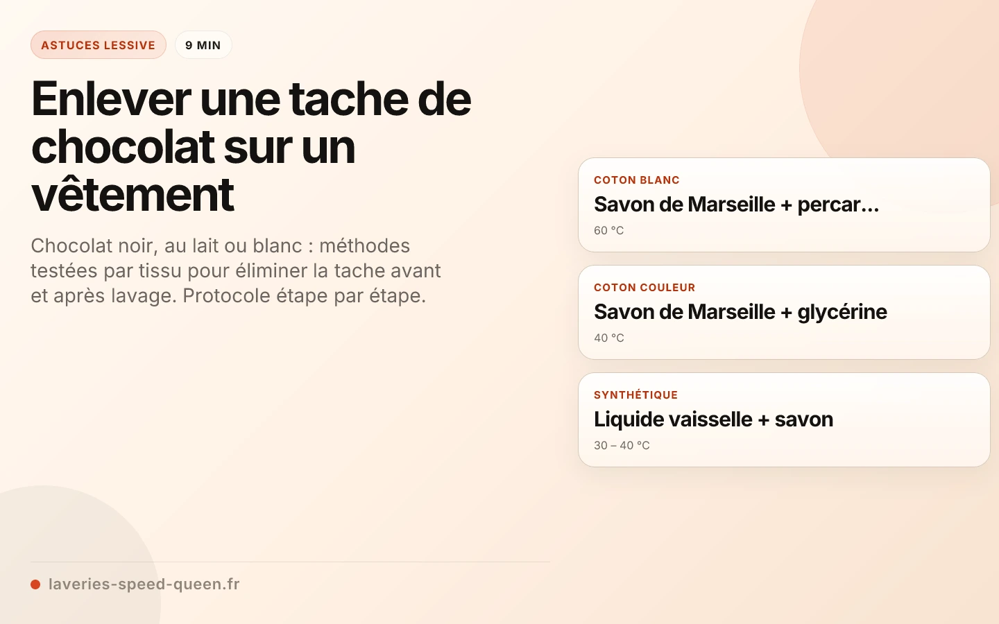 Enlever une tache de chocolat sur un vêtement