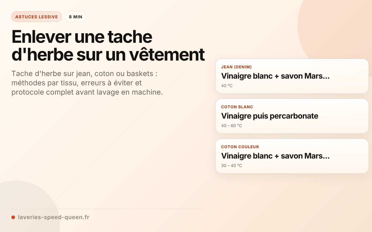 Enlever une tache d'herbe sur un vêtement