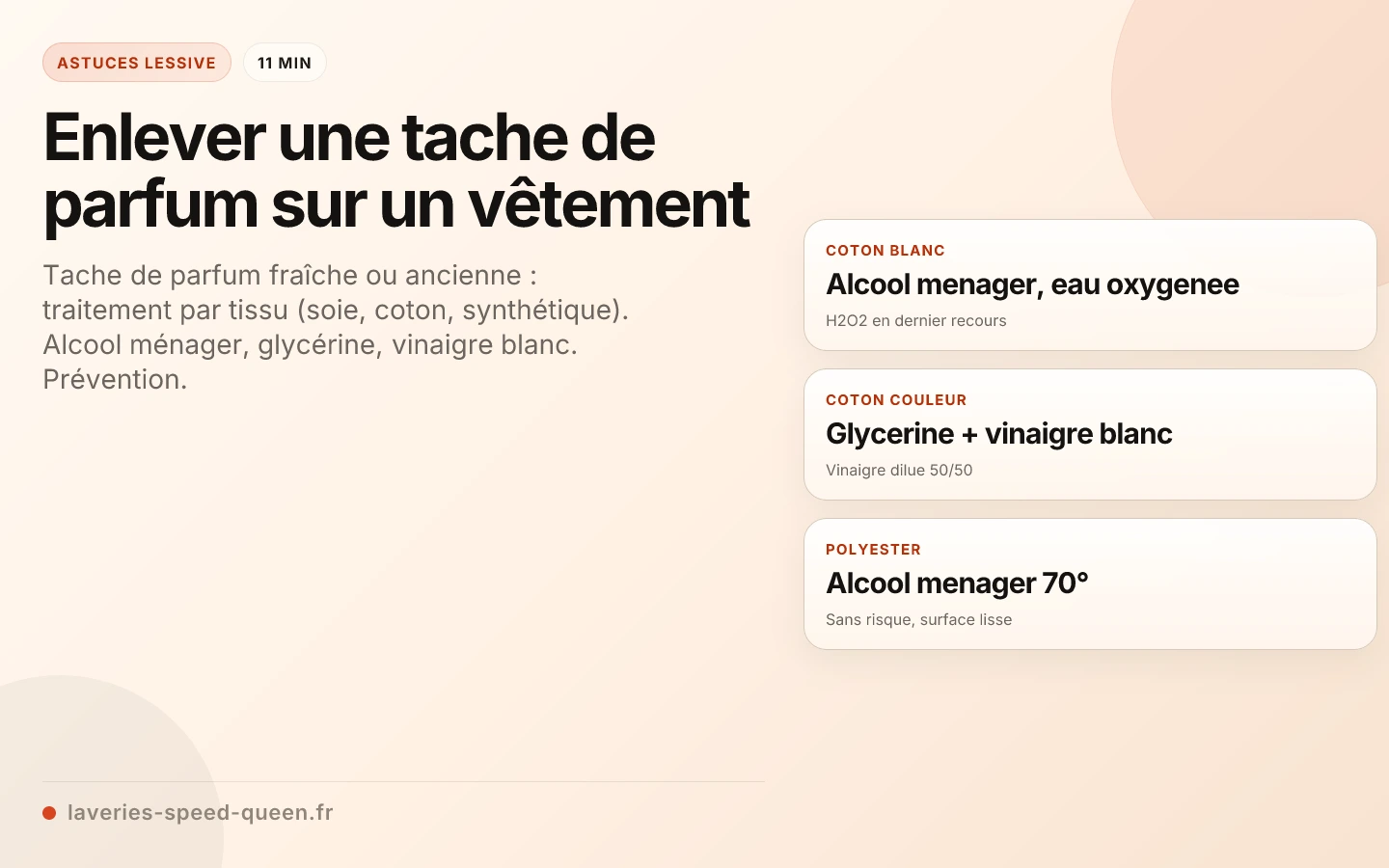 Enlever une tache de parfum sur un vêtement