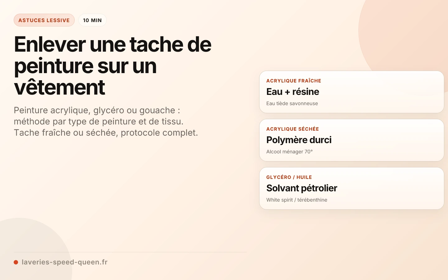 Enlever une tache de peinture sur un vêtement