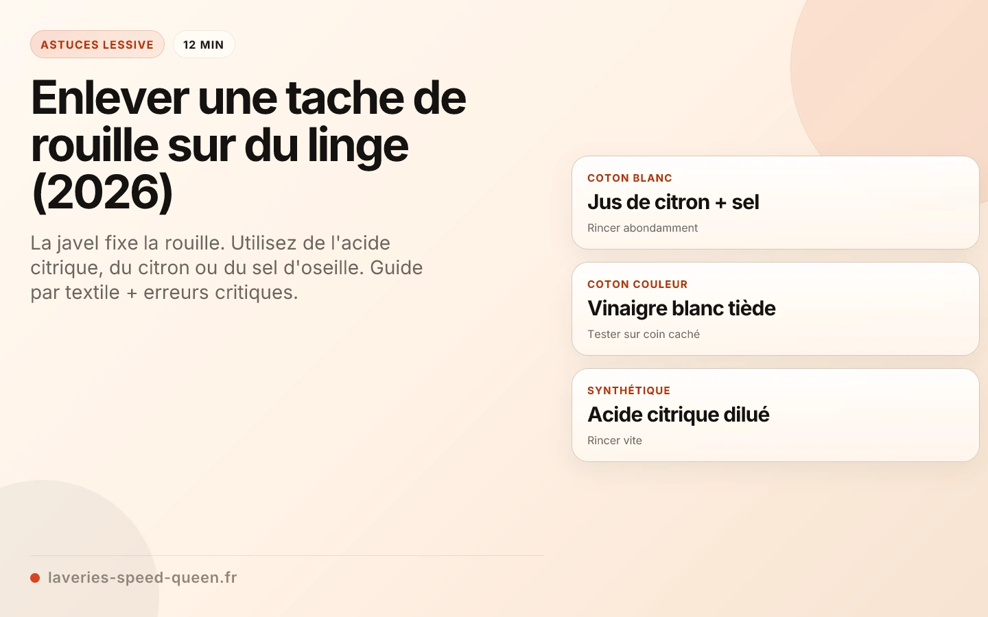 Enlever une tache de rouille sur du linge (2026)