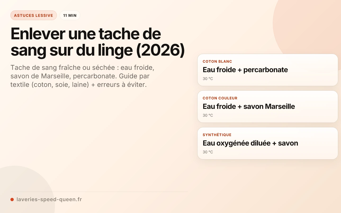 Enlever une tache de sang sur du linge (2026)