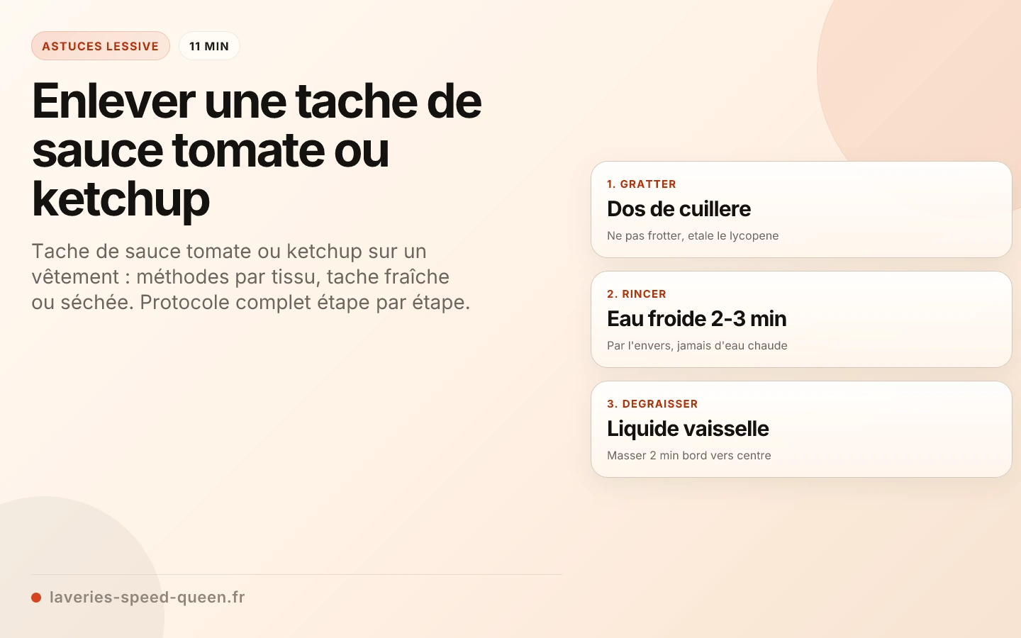 Enlever une tache de sauce tomate ou ketchup