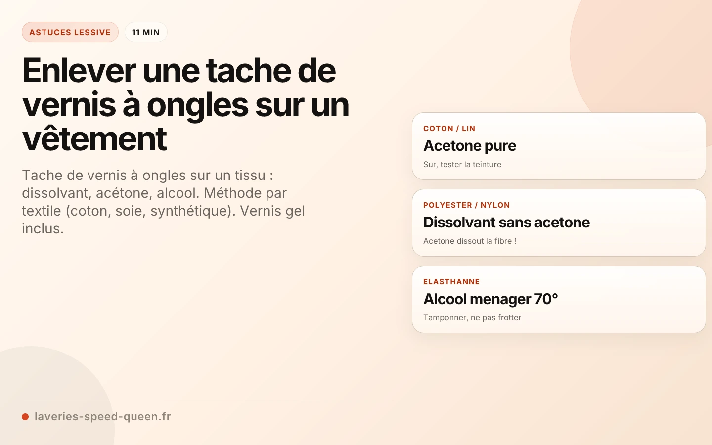 Enlever une tache de vernis à ongles sur un vêtement