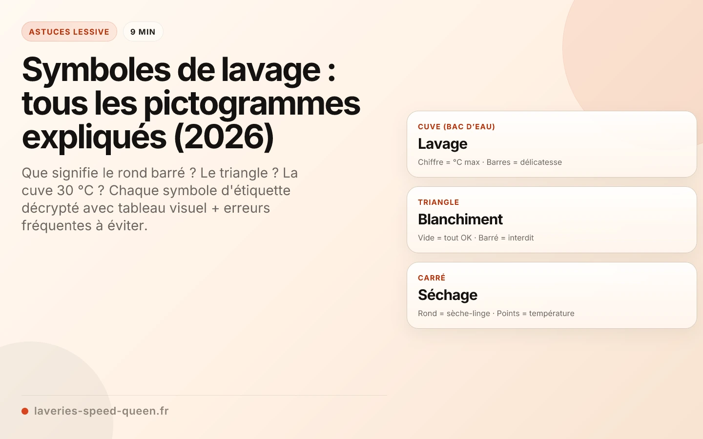 Symboles de lavage : tous les pictogrammes expliqués (2026)
