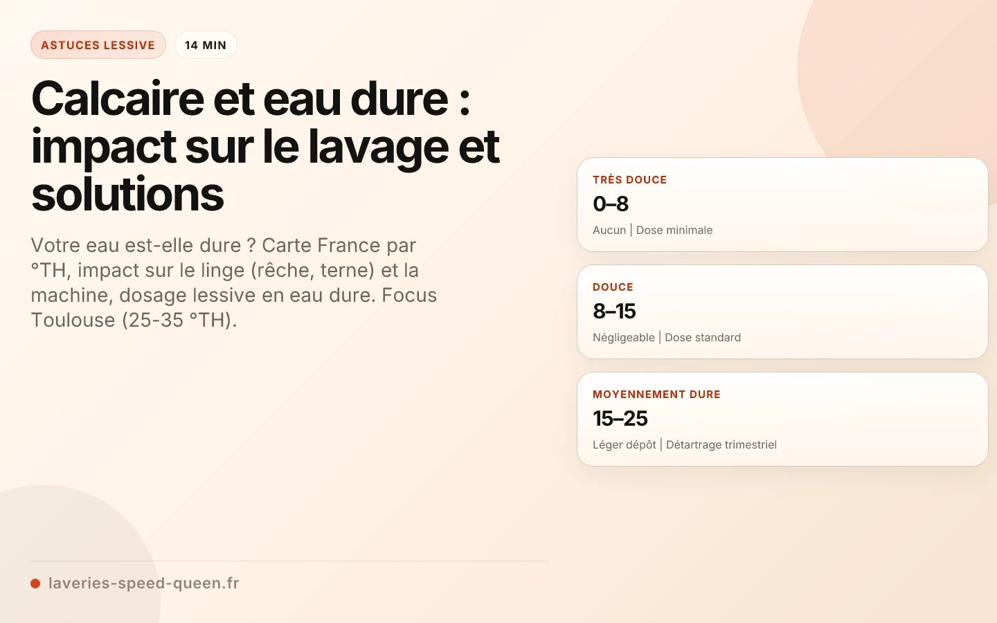 Calcaire et eau dure : impact sur le lavage et solutions