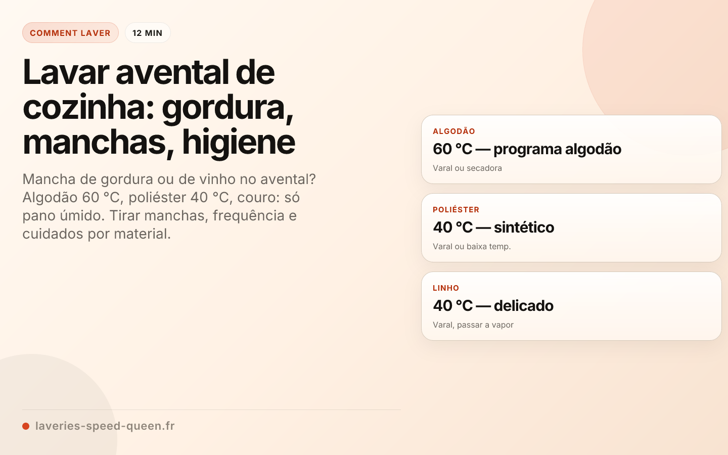 Lavar avental de cozinha: gordura, manchas, higiene