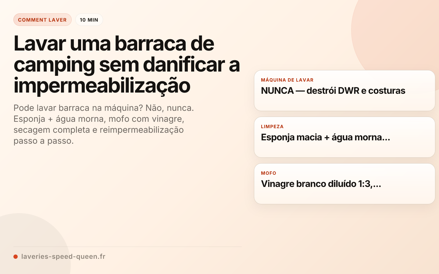 Lavar uma barraca de camping sem danificar a impermeabilização