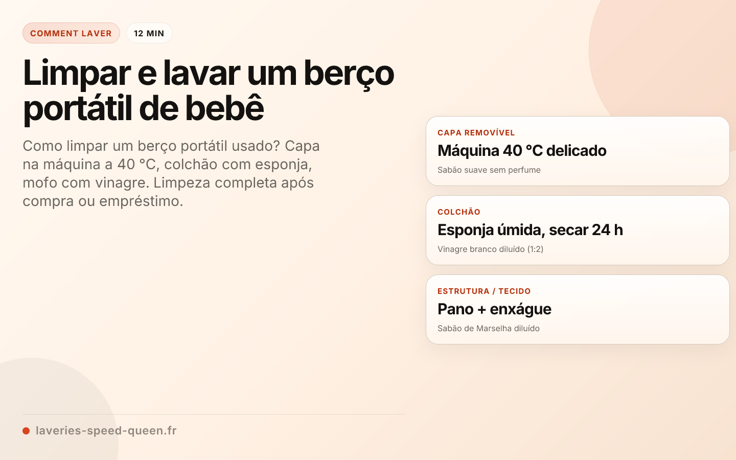 Limpar e lavar um berço portátil de bebê