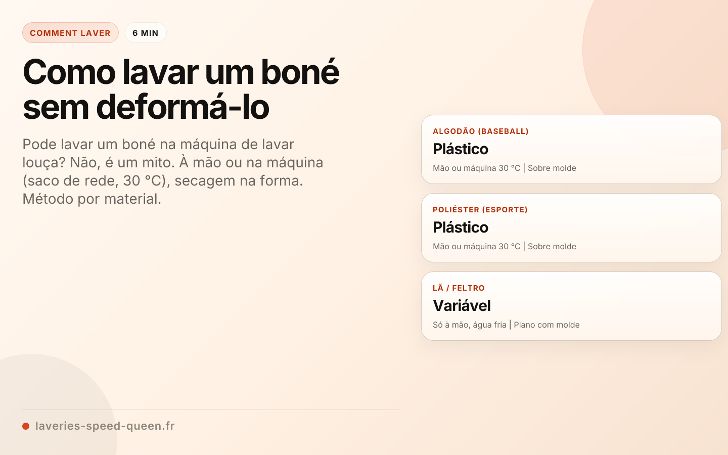 Como lavar um boné sem deformá-lo