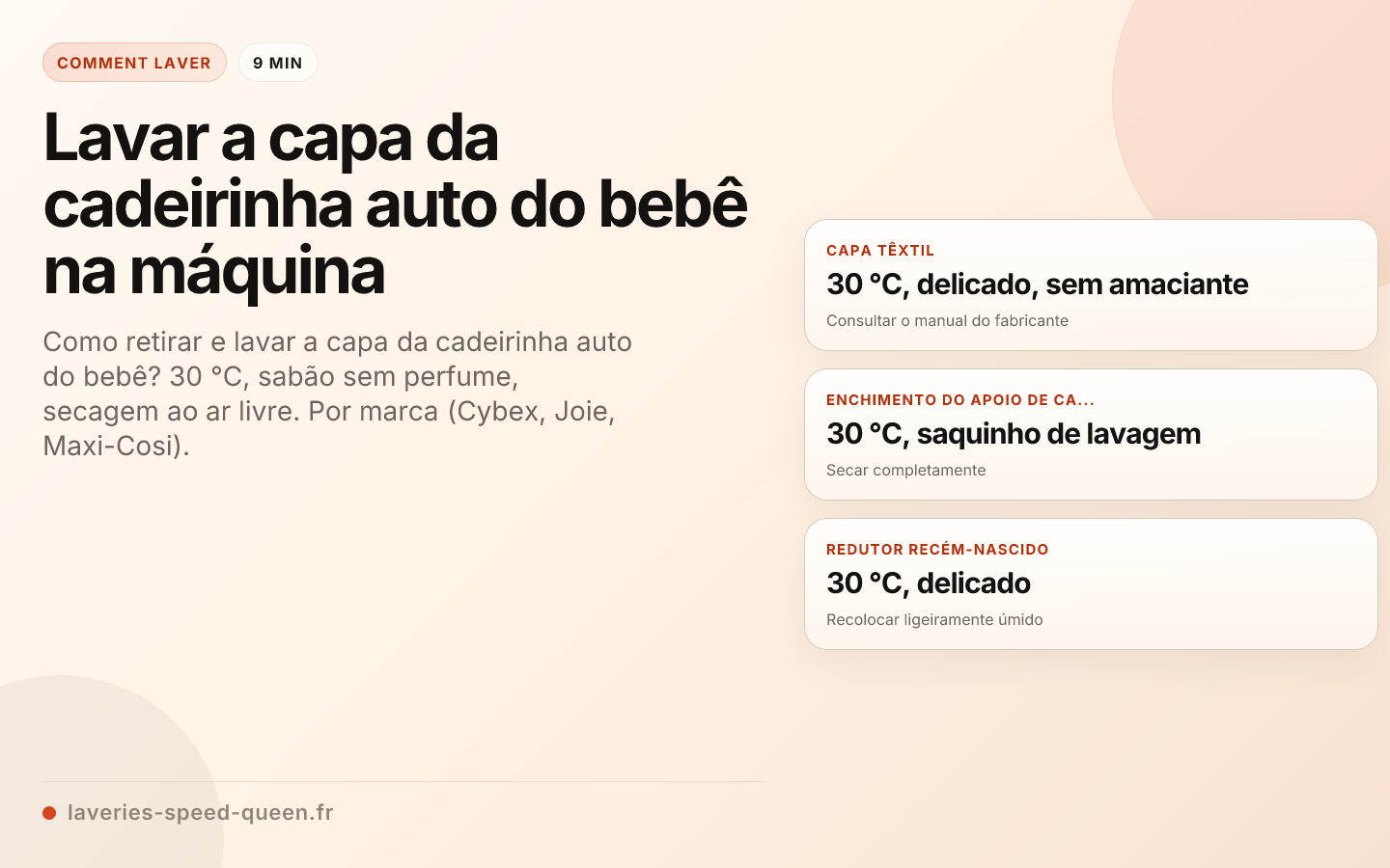 Lavar a capa da cadeirinha auto do bebê na máquina