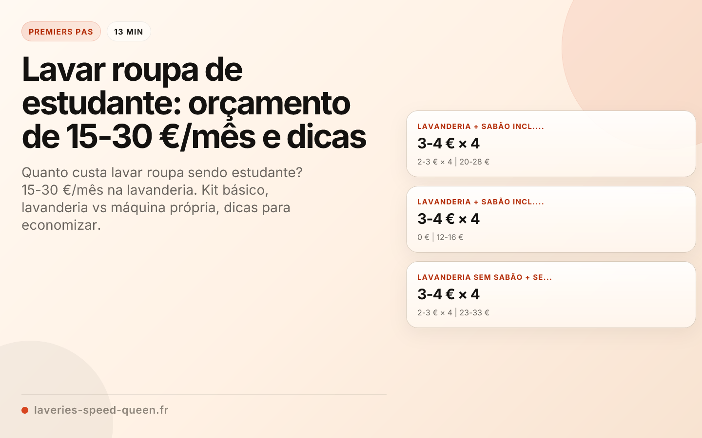 Lavar roupa de estudante: orçamento de 15-30 €/mês e dicas