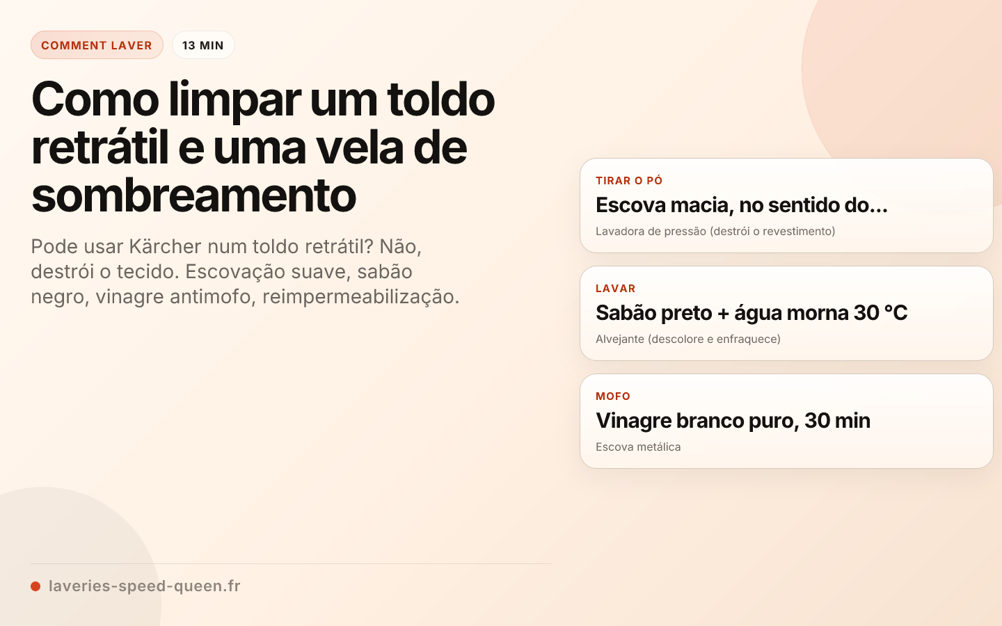 Como limpar um toldo retrátil e uma vela de sombreamento