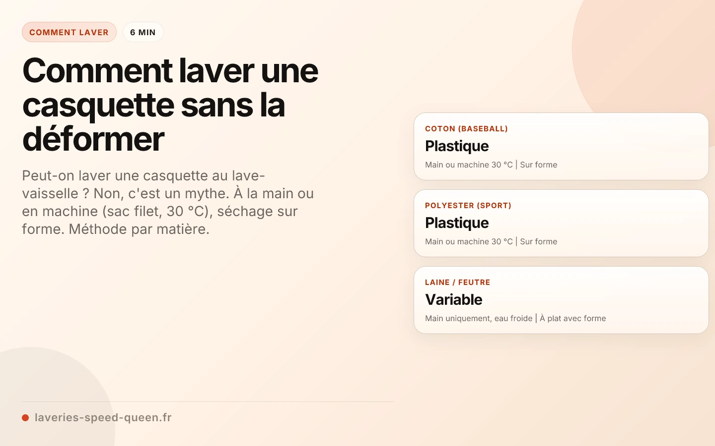 Comment laver une casquette sans la déformer