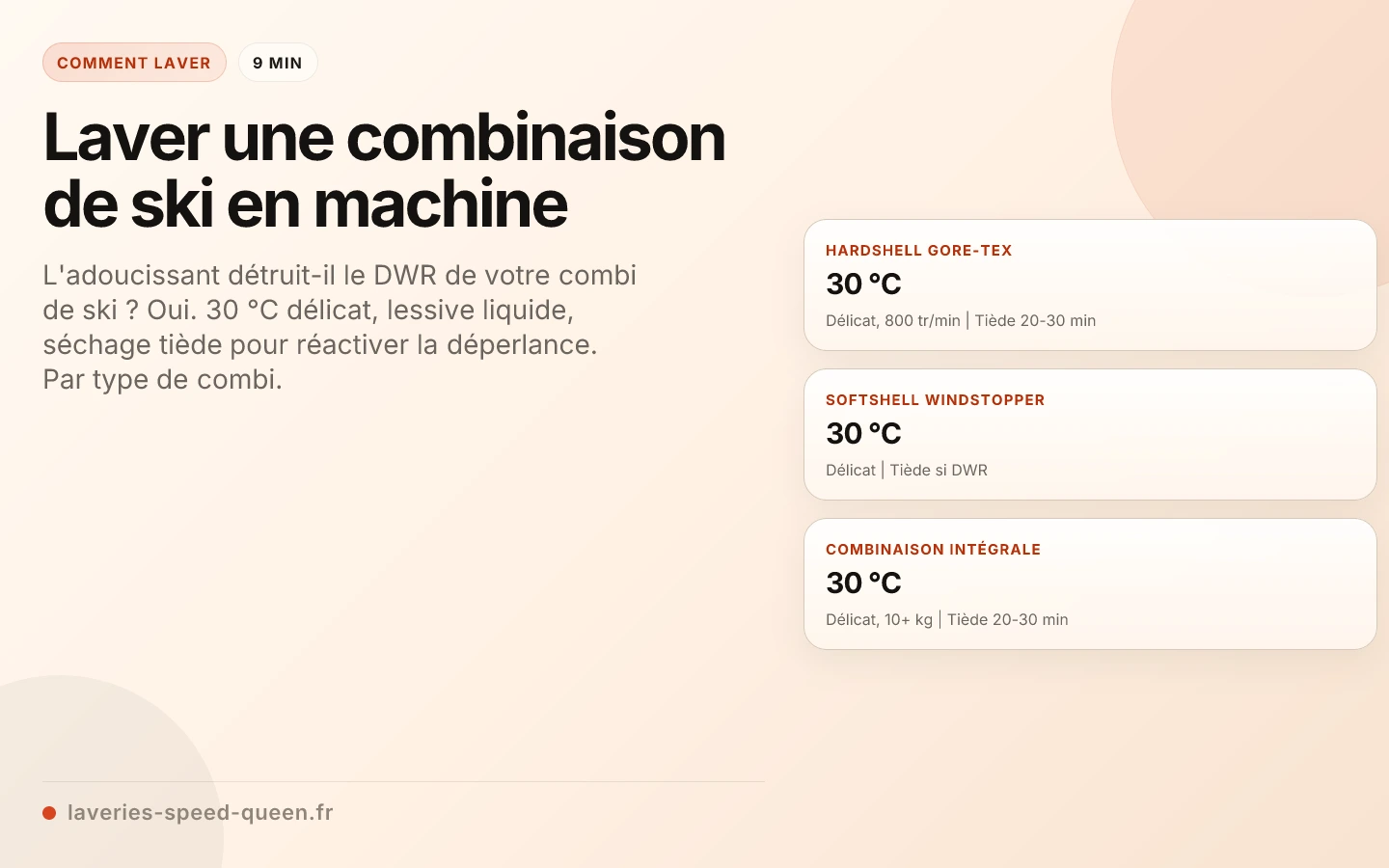 Laver une combinaison de ski en machine