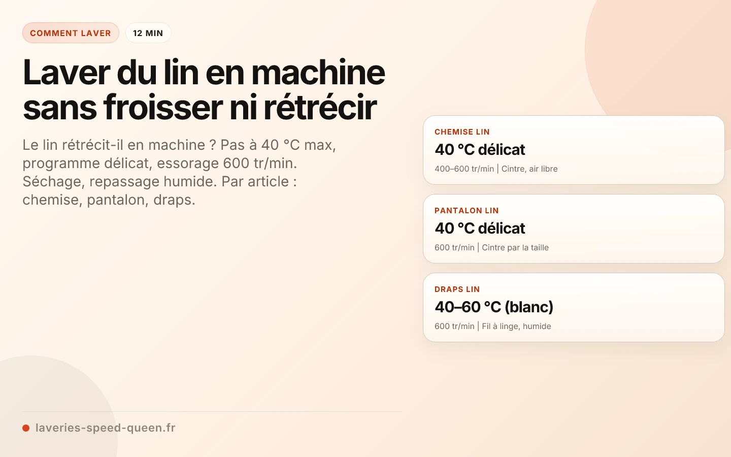 Laver du lin en machine sans froisser ni rétrécir