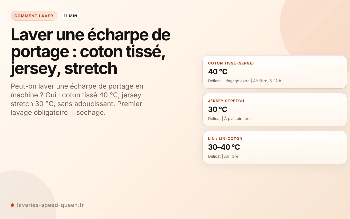 Laver une écharpe de portage : coton tissé, jersey, stretch