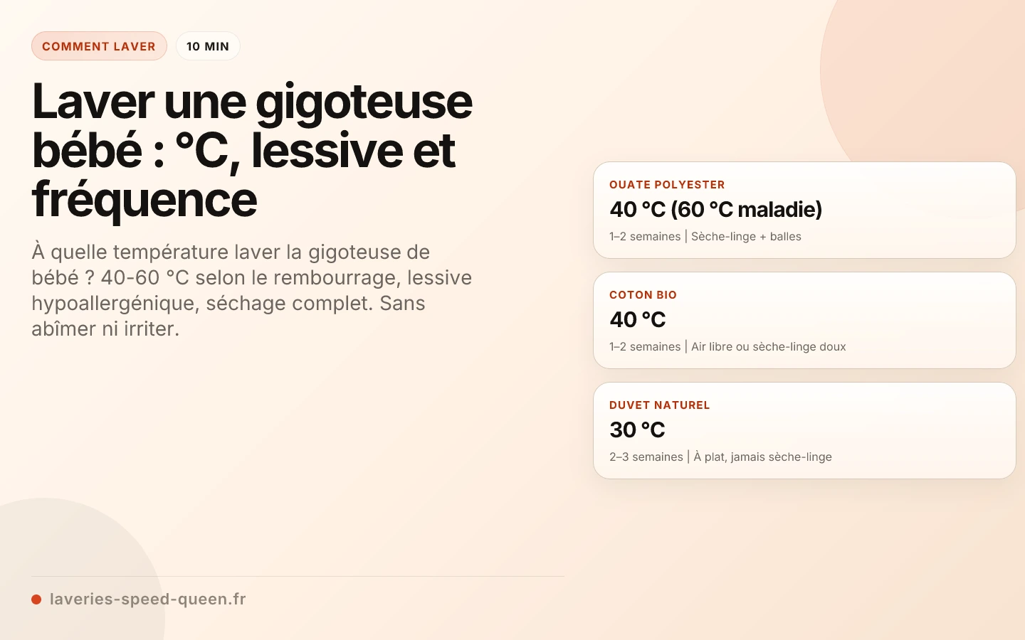 Laver une gigoteuse bébé : °C, lessive et fréquence