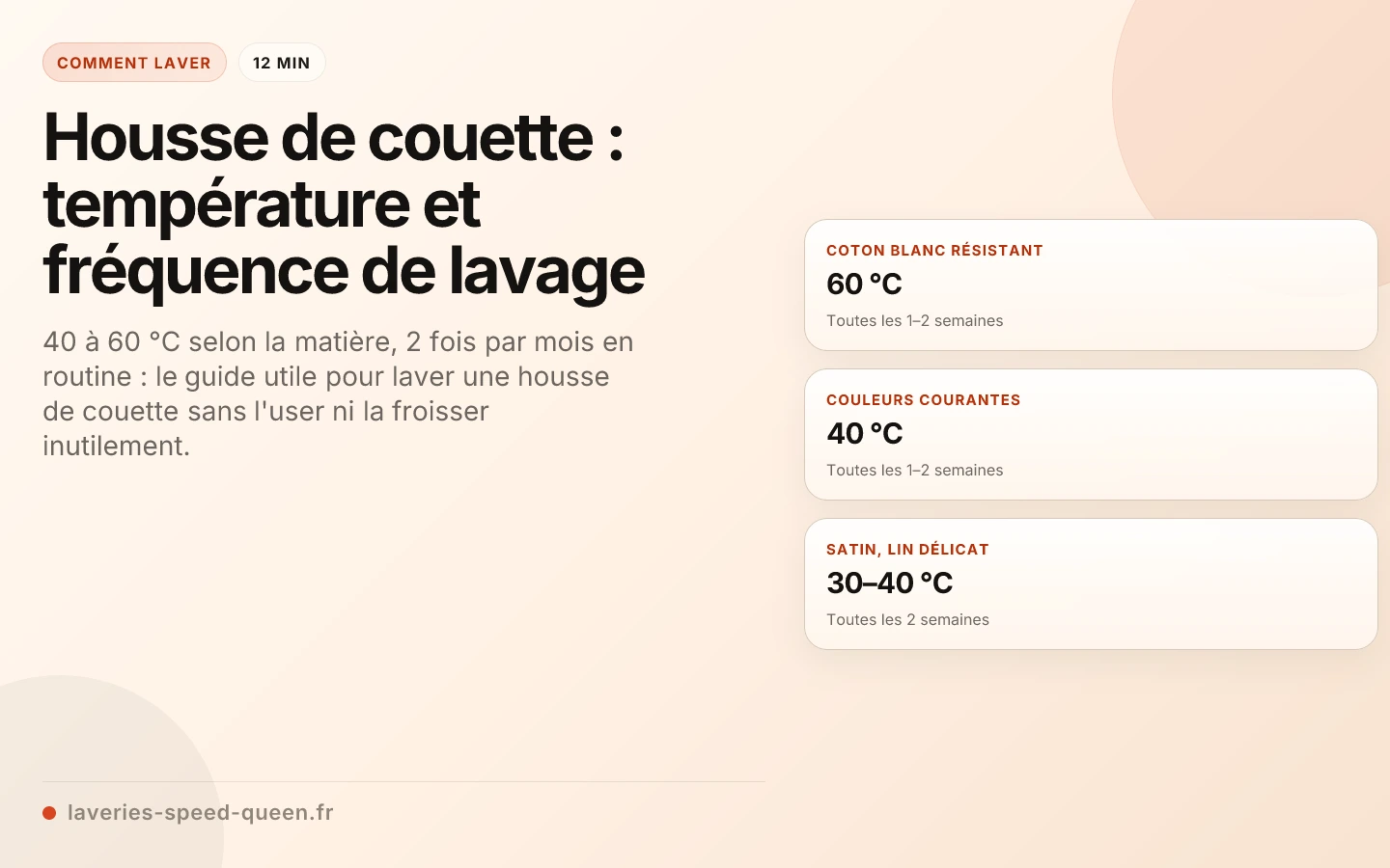 Housse de couette : température et fréquence de lavage