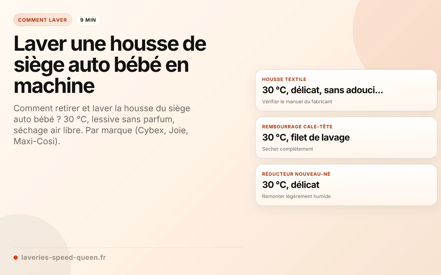 Laver une housse de siège auto bébé en machine