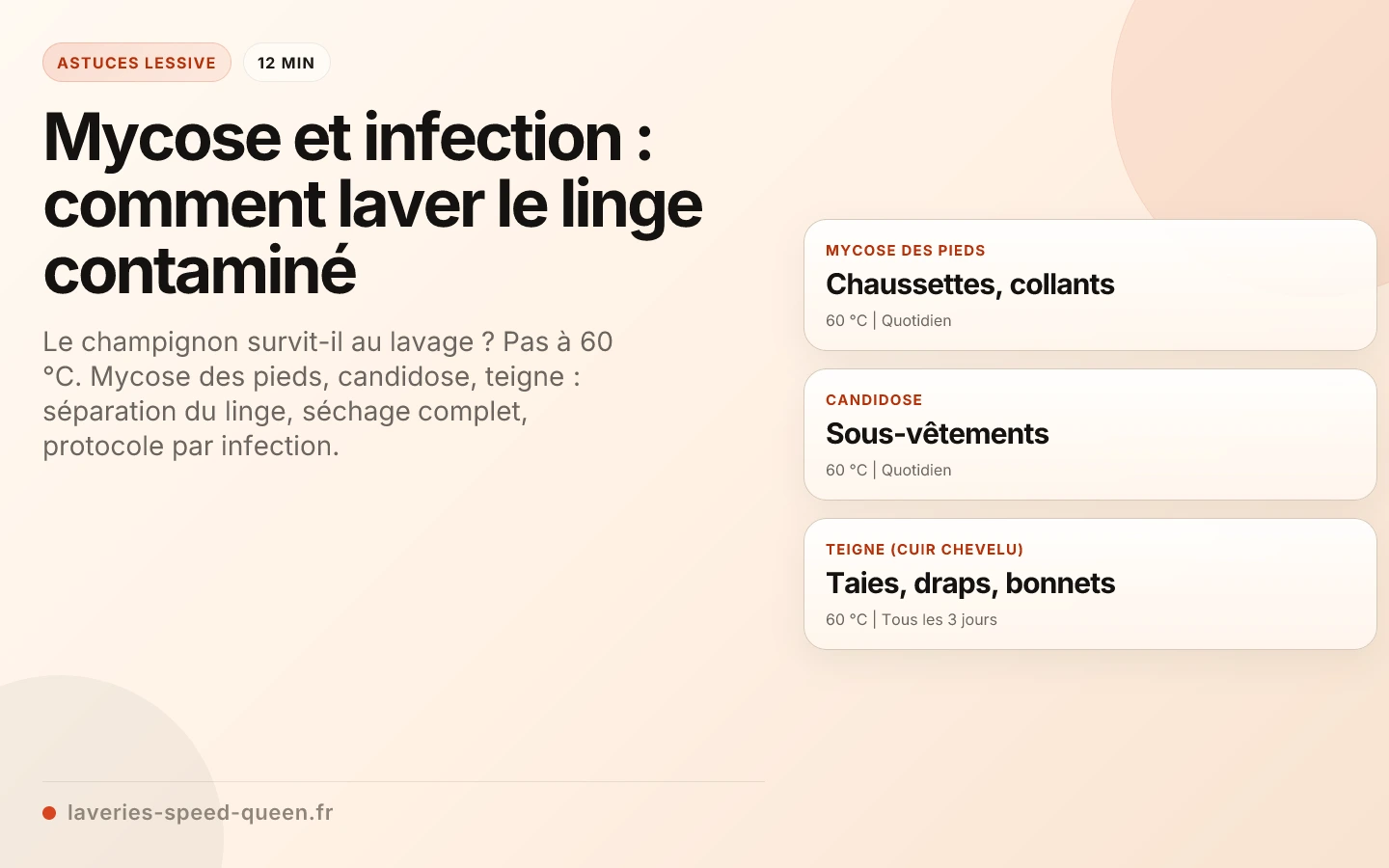 Mycose et infection : comment laver le linge contaminé