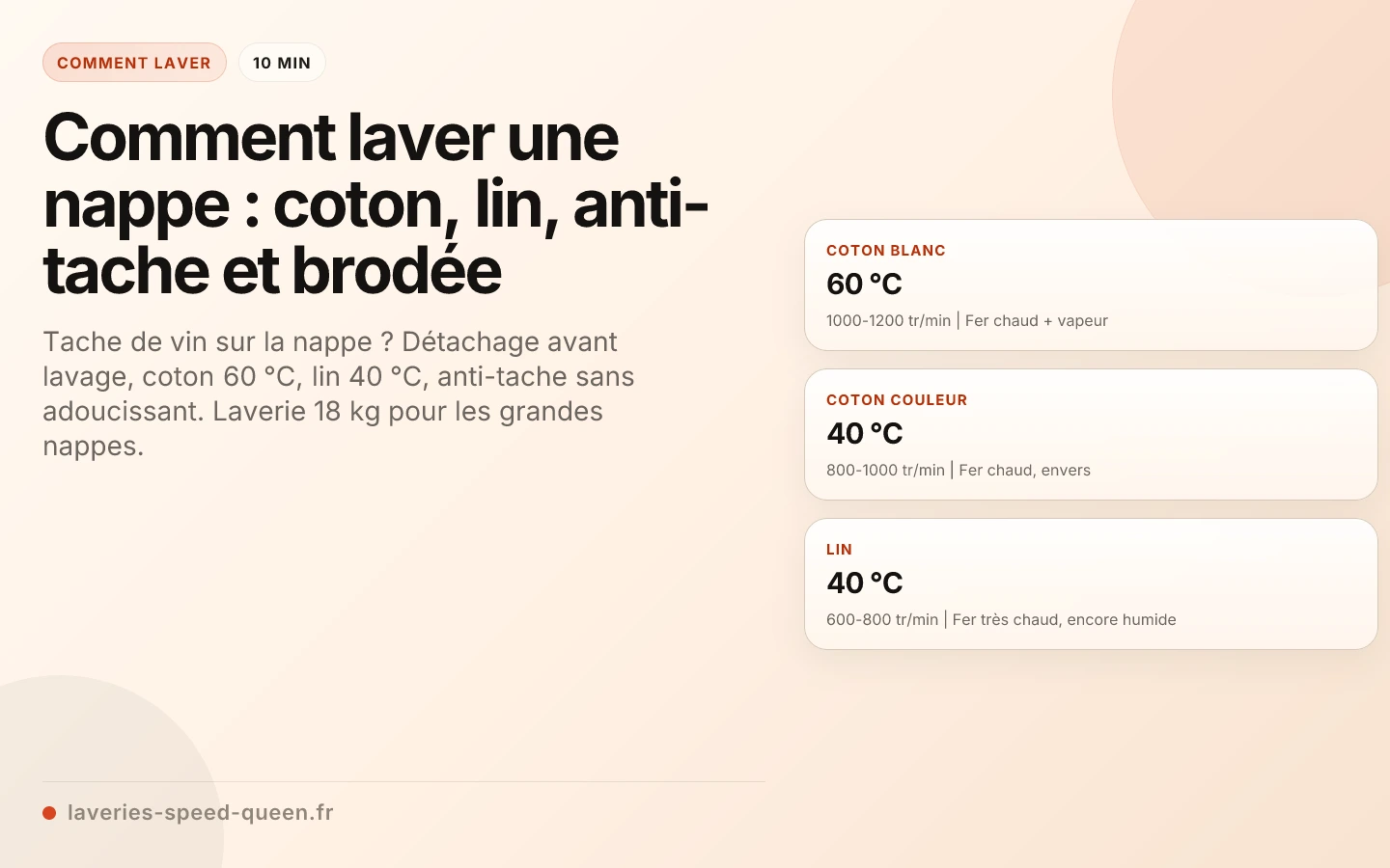 Comment laver une nappe : coton, lin, anti-tache et brodée