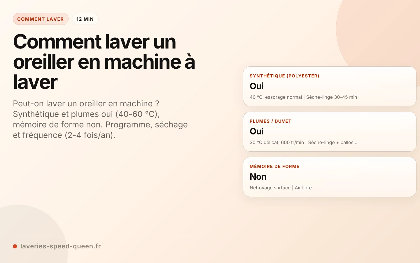 Comment laver un oreiller en machine à laver