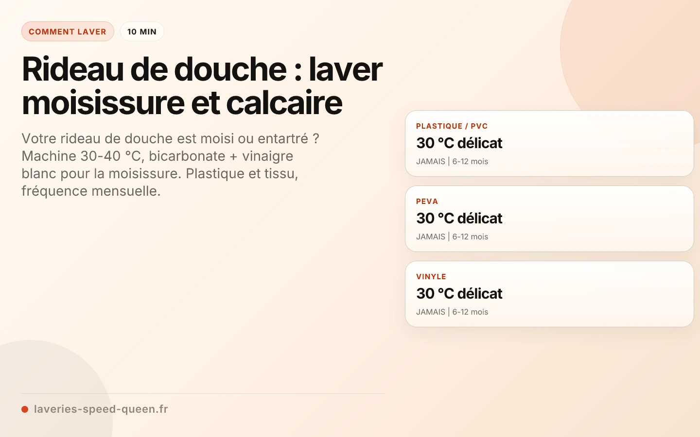 Rideau de douche : laver moisissure et calcaire