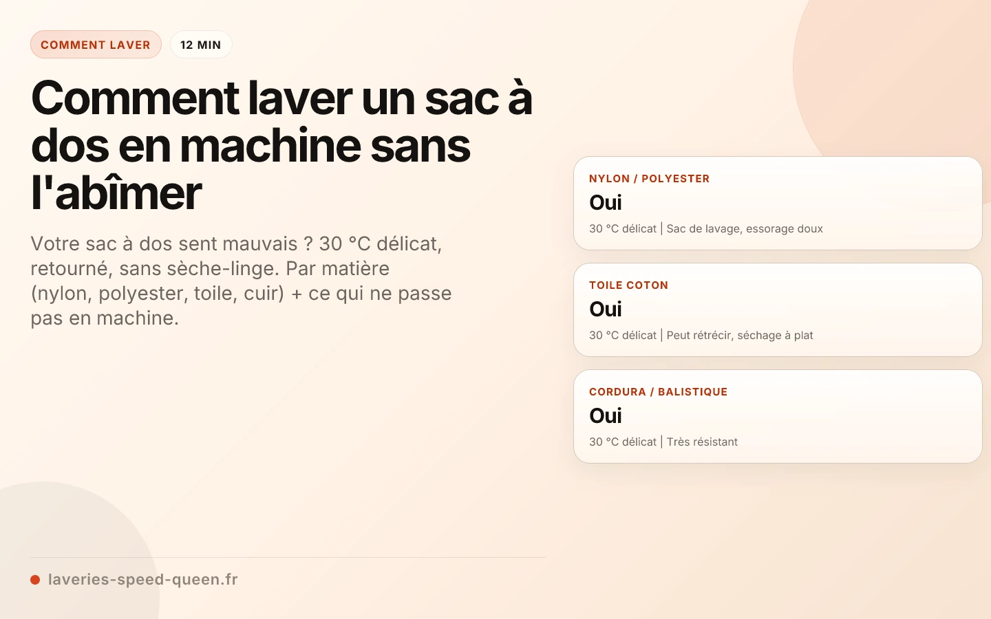 Comment laver un sac à dos en machine sans l'abîmer