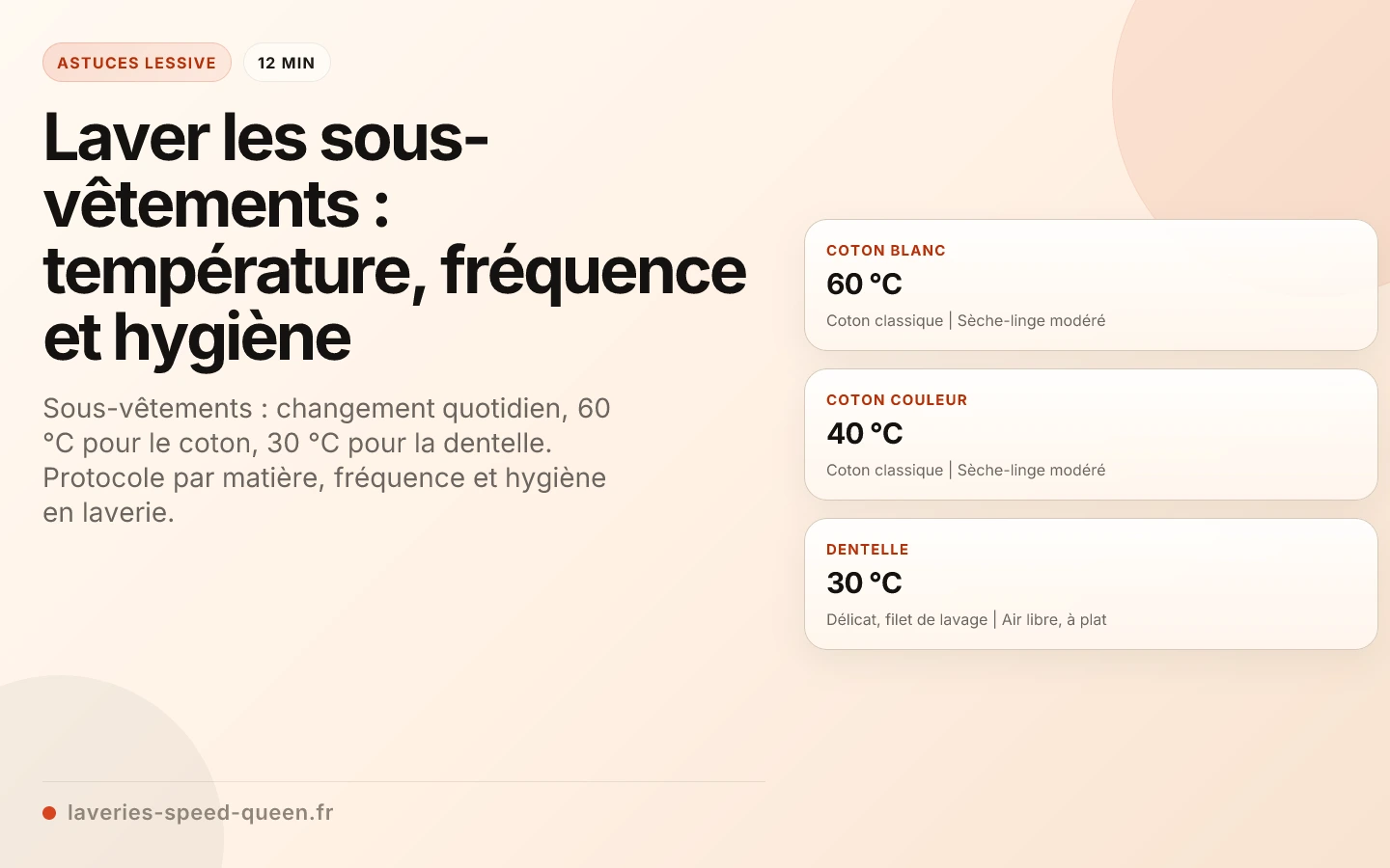 Laver les sous-vêtements : température, fréquence et hygiène