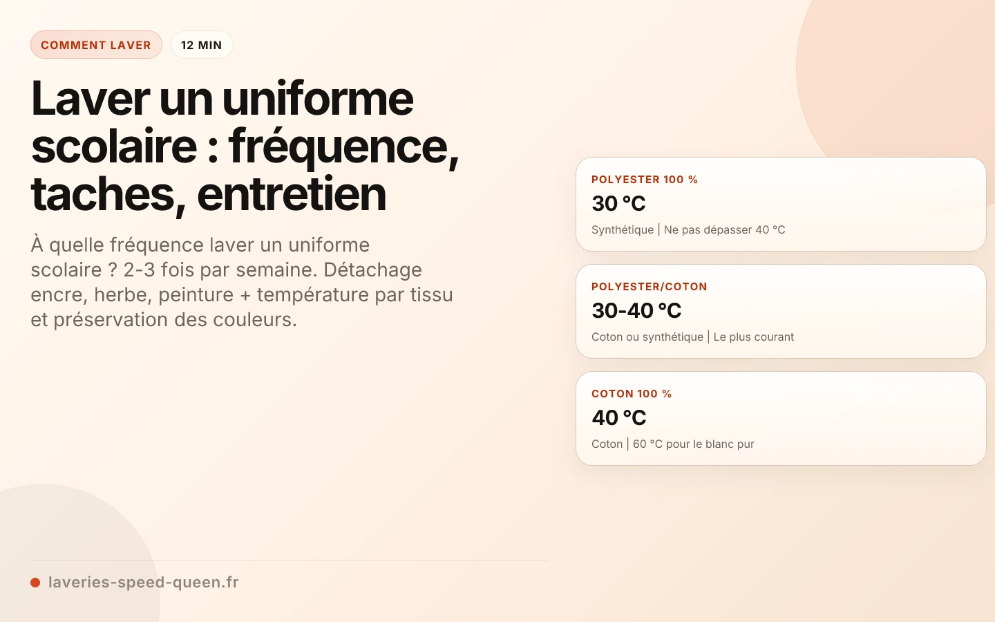 Laver un uniforme scolaire : fréquence, taches, entretien