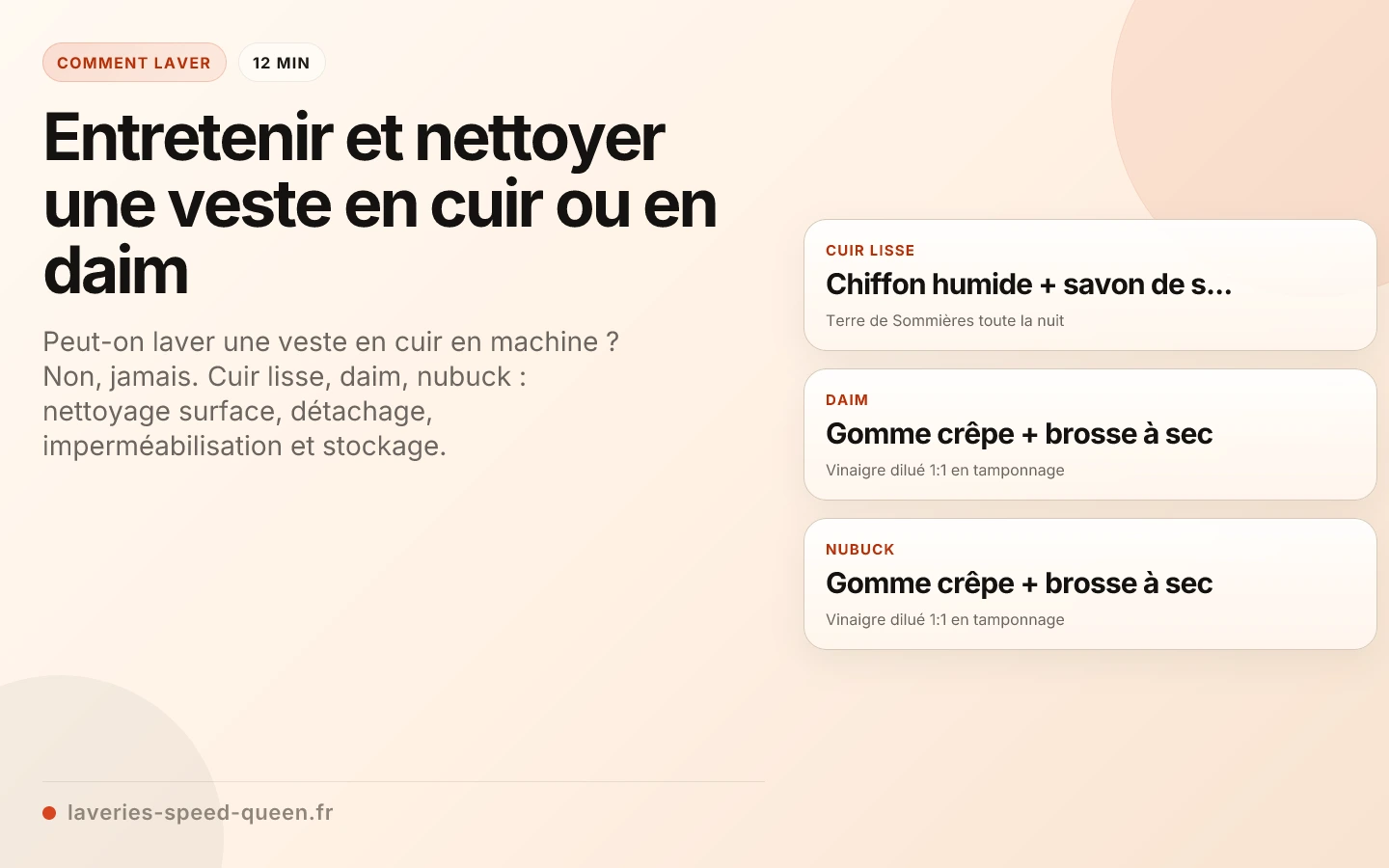 Entretenir et nettoyer une veste en cuir ou en daim