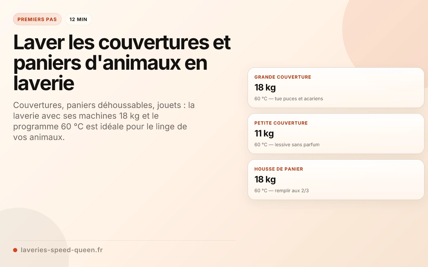 Laver les couvertures et paniers d'animaux en laverie