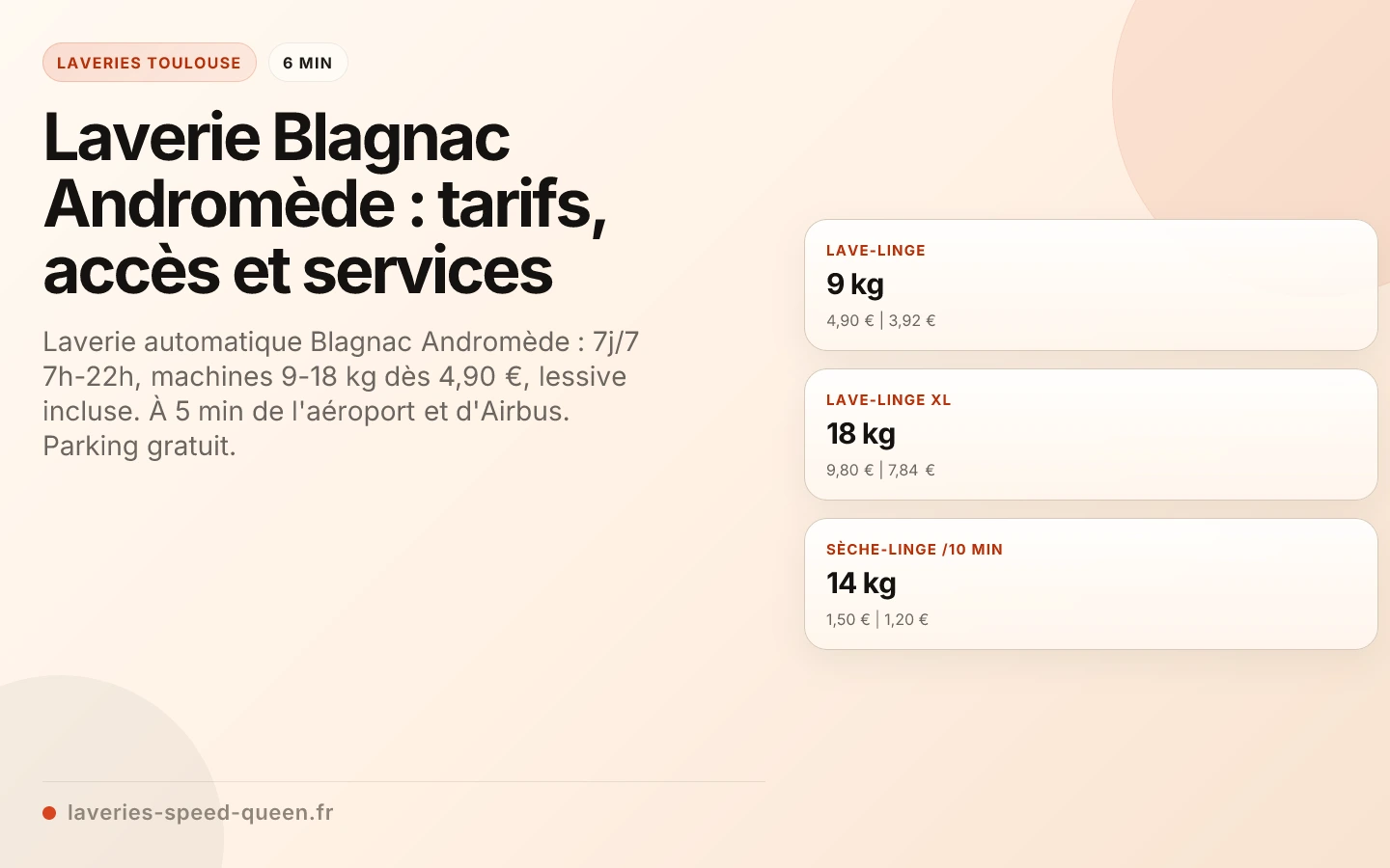 Laverie Blagnac Andromède : tarifs, accès et services