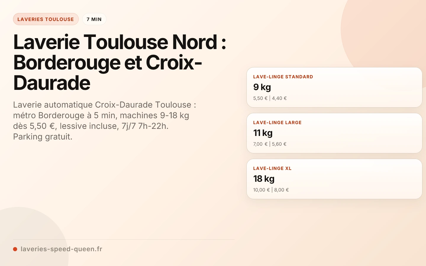 Laverie Toulouse Nord : Borderouge et Croix-Daurade