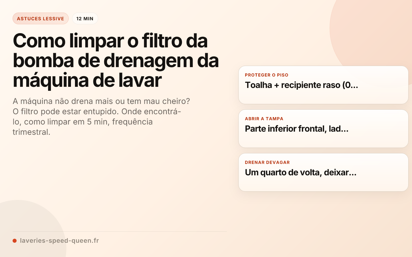 Como limpar o filtro da bomba de drenagem da máquina de lavar
