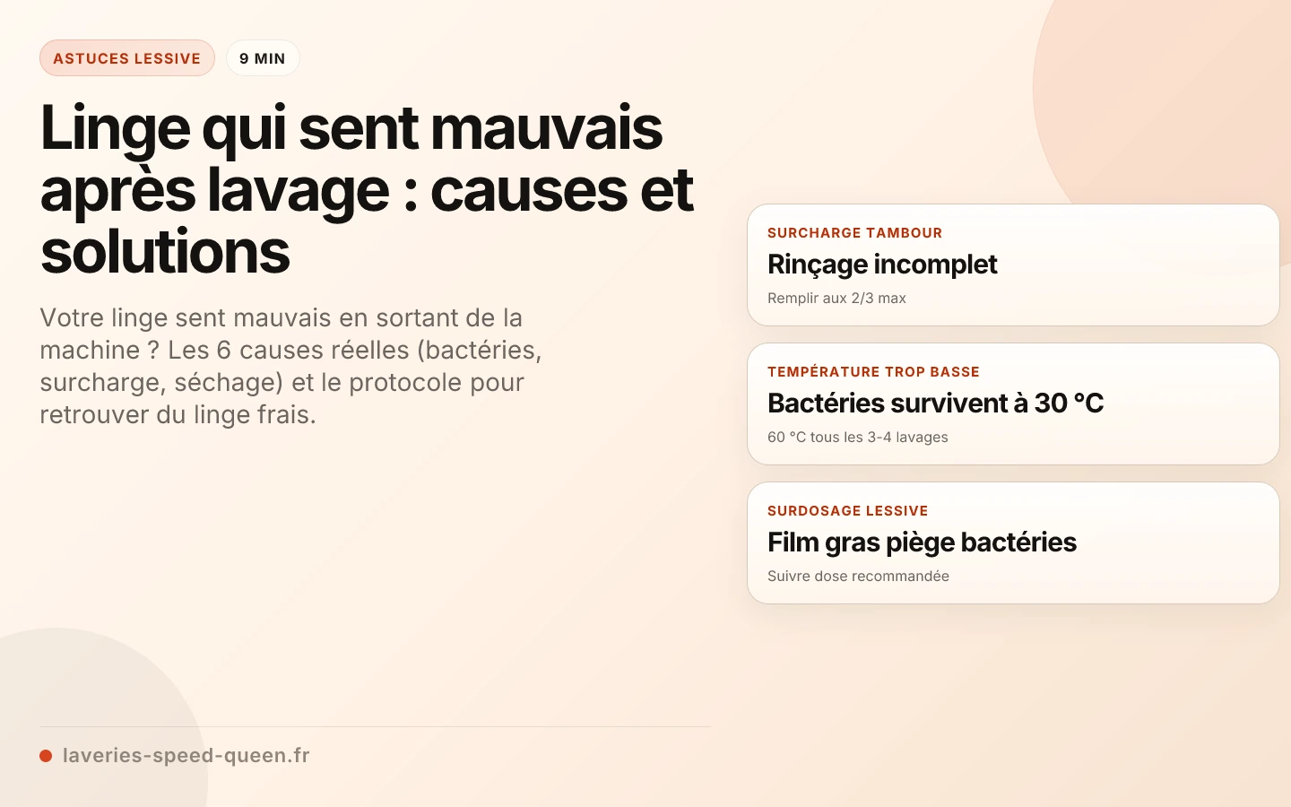 Linge qui sent mauvais après lavage : causes et solutions