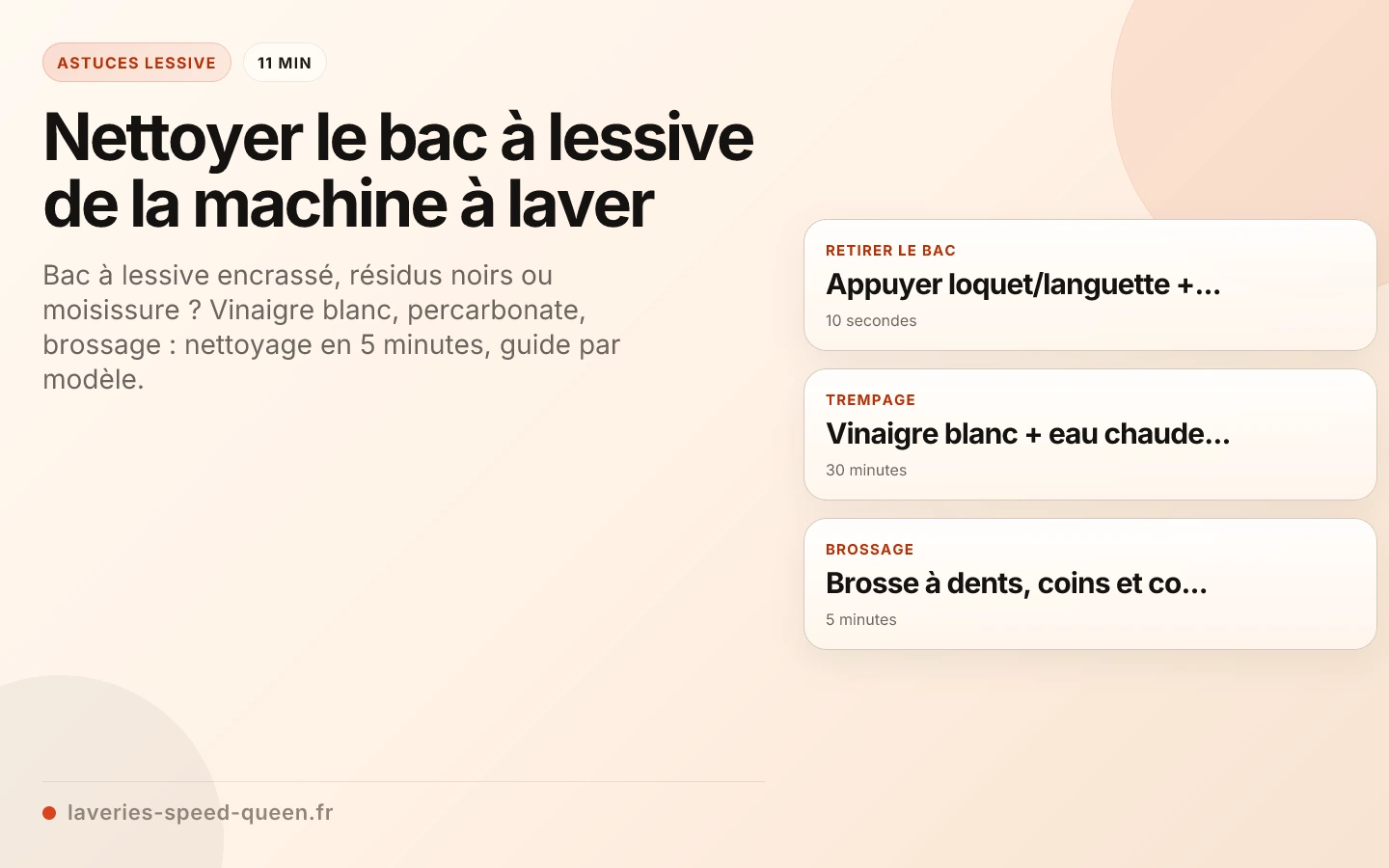 Nettoyer le bac à lessive de la machine à laver