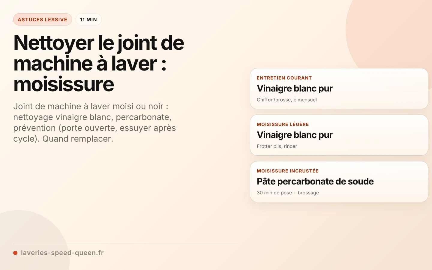 Nettoyer le joint de machine à laver : moisissure