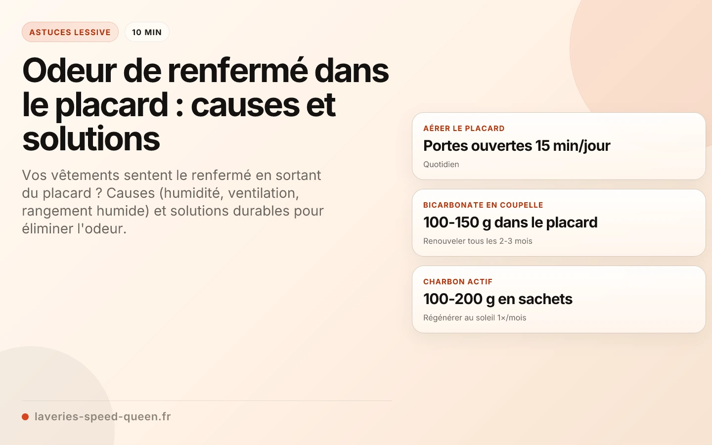 Odeur de renfermé dans le placard : causes et solutions